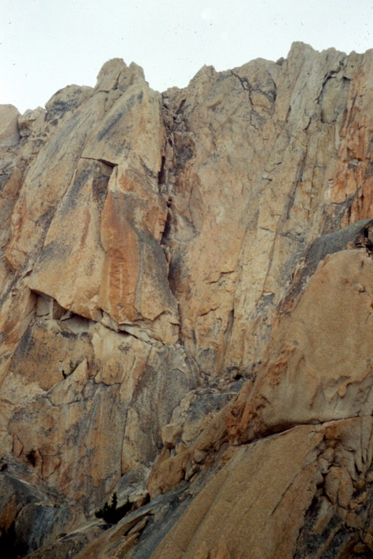 Another closer view of the Stur Chimney from the base of the slabs that lead up to it.