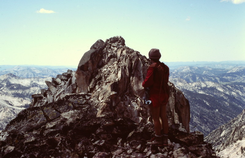 Dana Hansen looking toward the East Summit of Elk Peak.