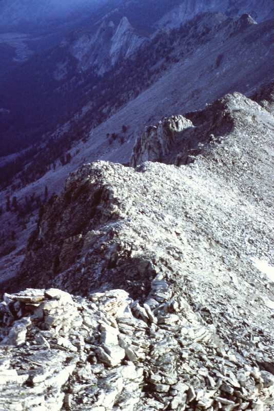 The lower east ridge rolls a bit before the steeper upper ridge.