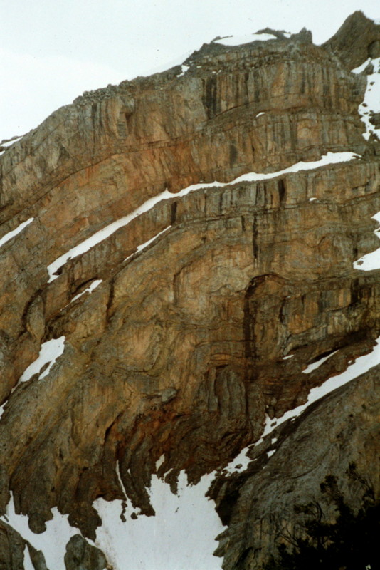 A cliff making up the peak's east face.