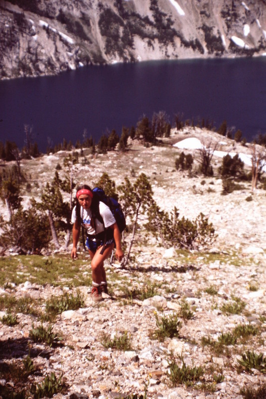 The lower slopes of Alpine Peak offer good footing. As you get higher you will encounter more talus and steeper going.