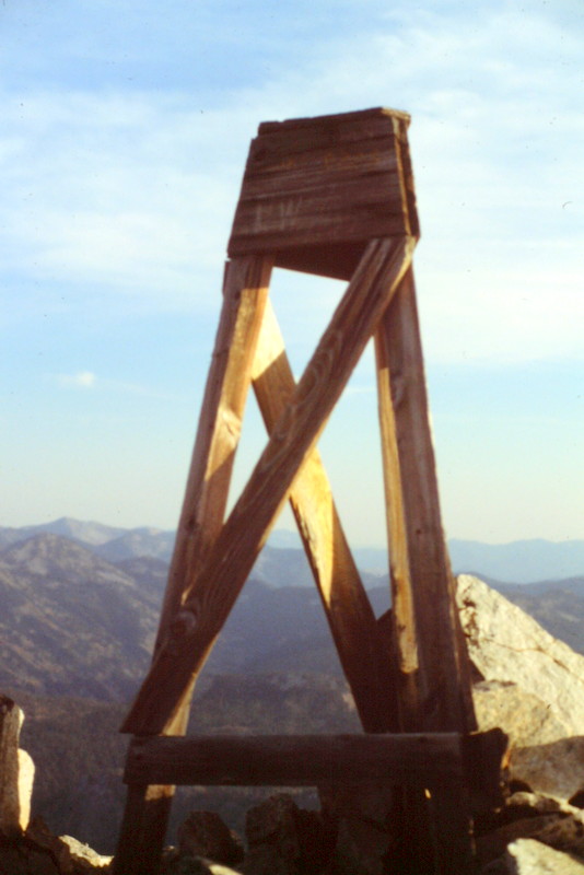 The remnants of the survey on the summit in 1987.