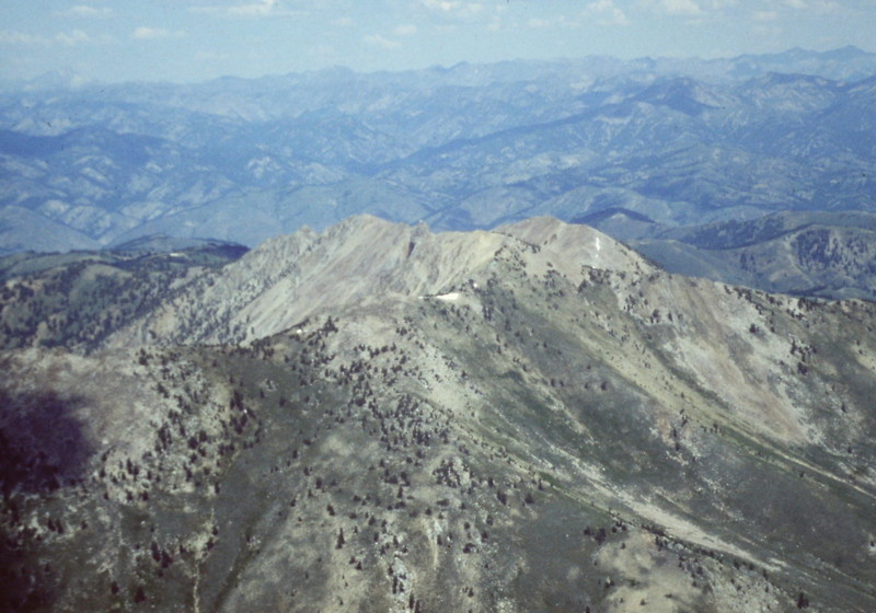 This areal shot shows both summits.