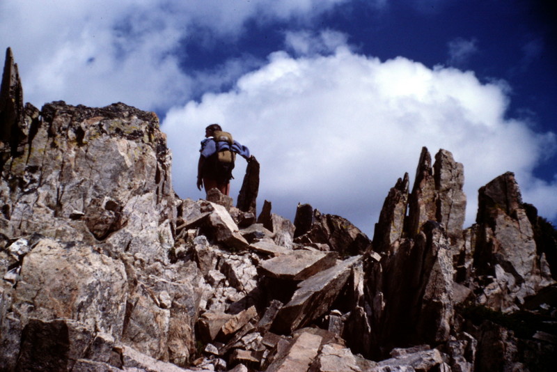 The spike covered summit of Mount Loening.