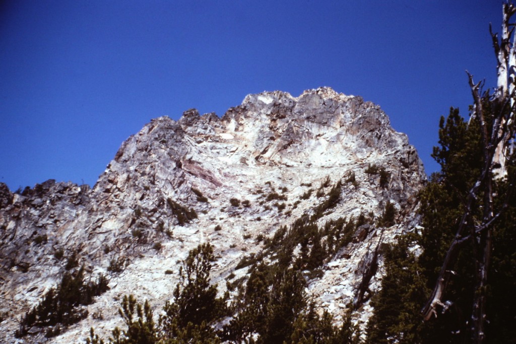 Once on top of the ridge the route is straight forward to the summit block. This shot shows the summit block's east face.