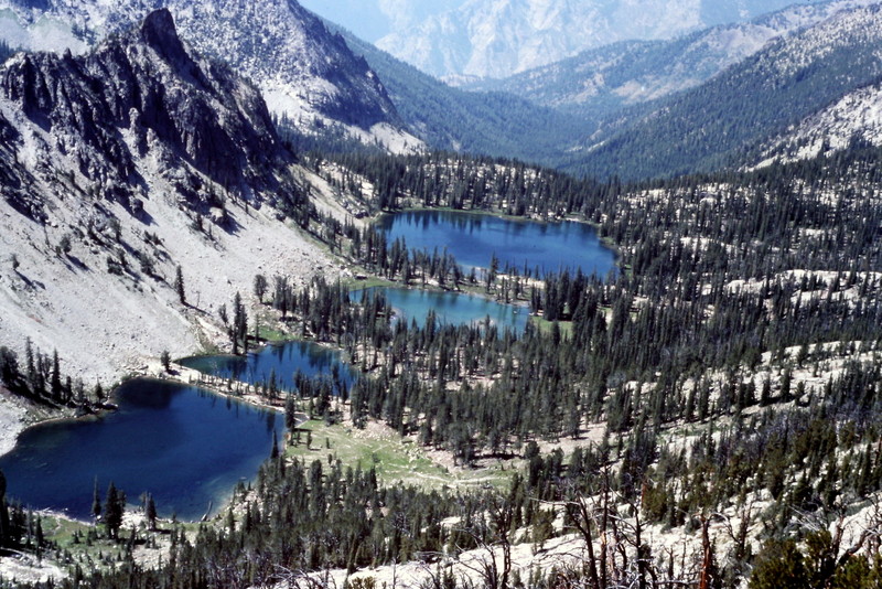 Terrace Lakes viewed from the east. The Middle Fork Salmon River is roughly 5,000 feet down this canyon.