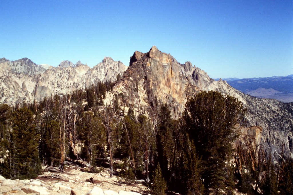 The west summit of the Elephants Perch from the east summit.