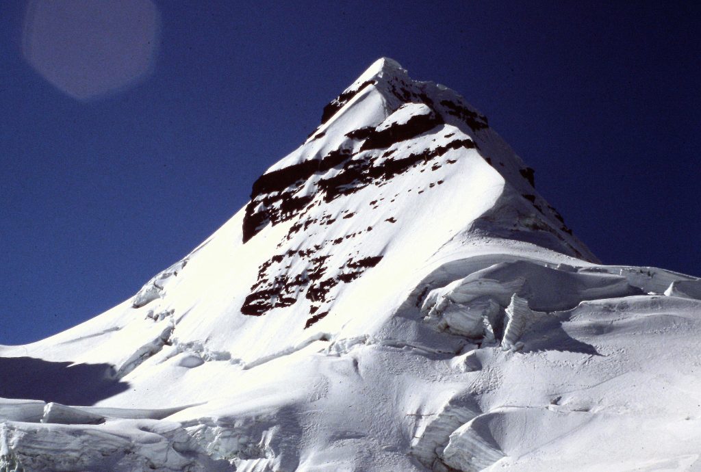 We climbed the ridge that cuts from mid-right to top center.