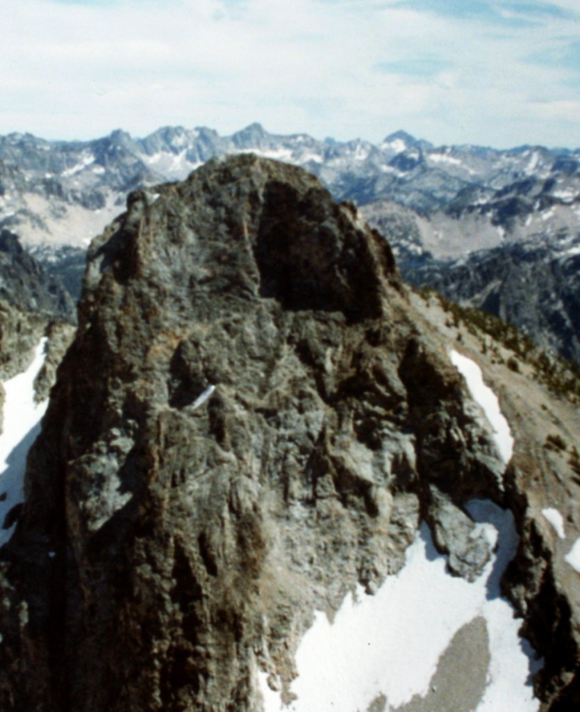 Baron Peak's north face viewed from Peak 10330 (Moolak Peak).