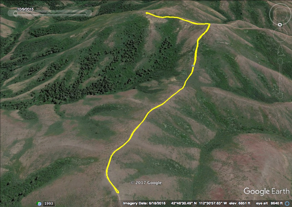 GPS Track, North Approach, Peak 7140. Steve Mandella track.