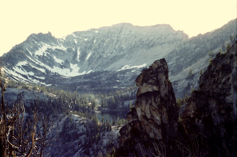 Sheepeater Mountain looming over Wilson and Harbor lakes.