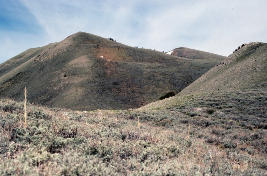 War Eagle Peak on the left and Black Pine Peak peaking over the ridge on the left.