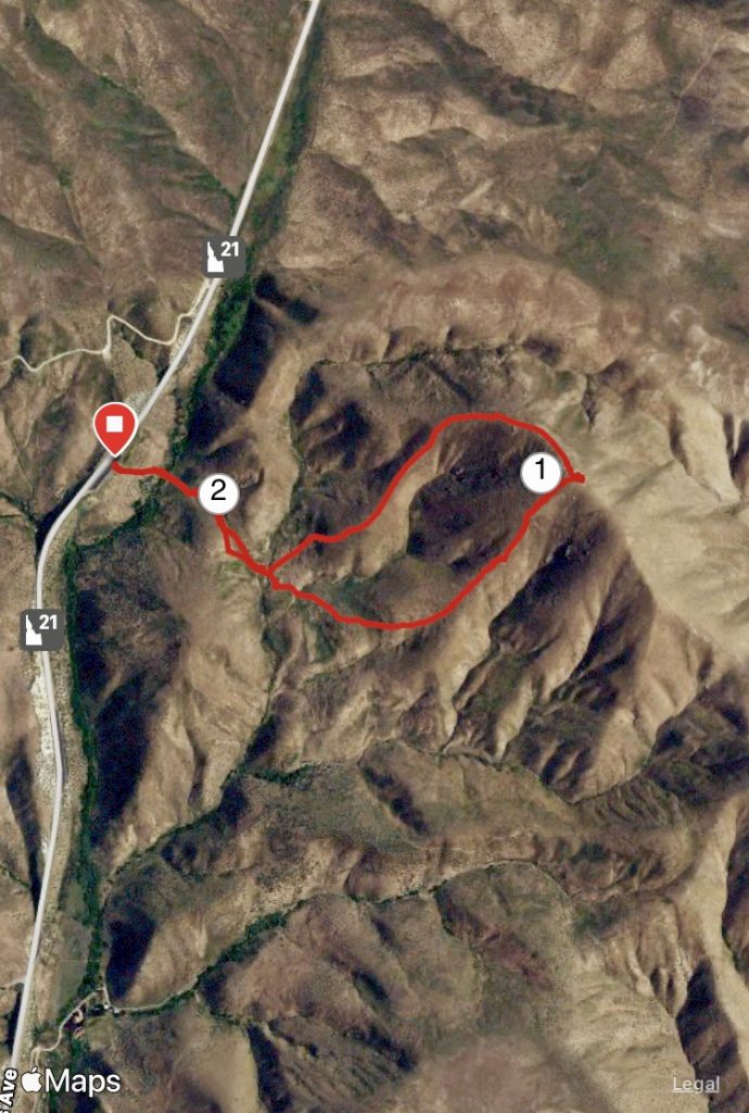 Loop route of Kodiak Peak. Margo Mandella track. 