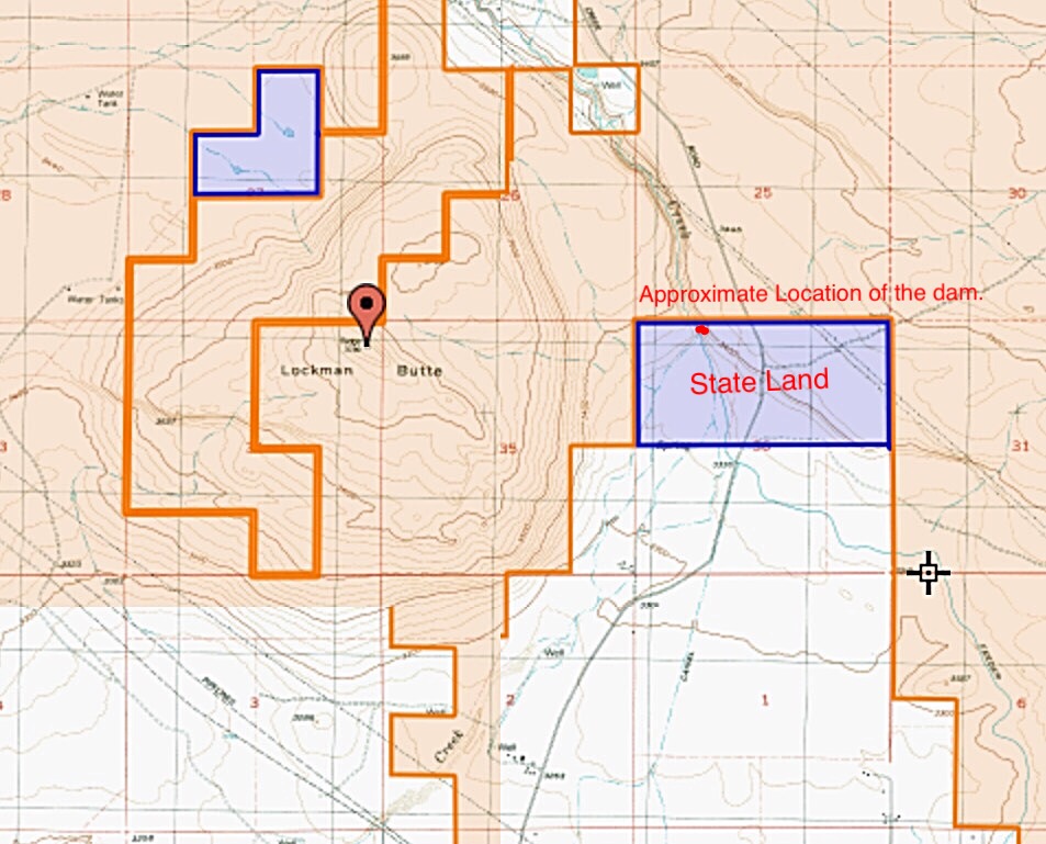 Lockman Butte map showing land ownership.