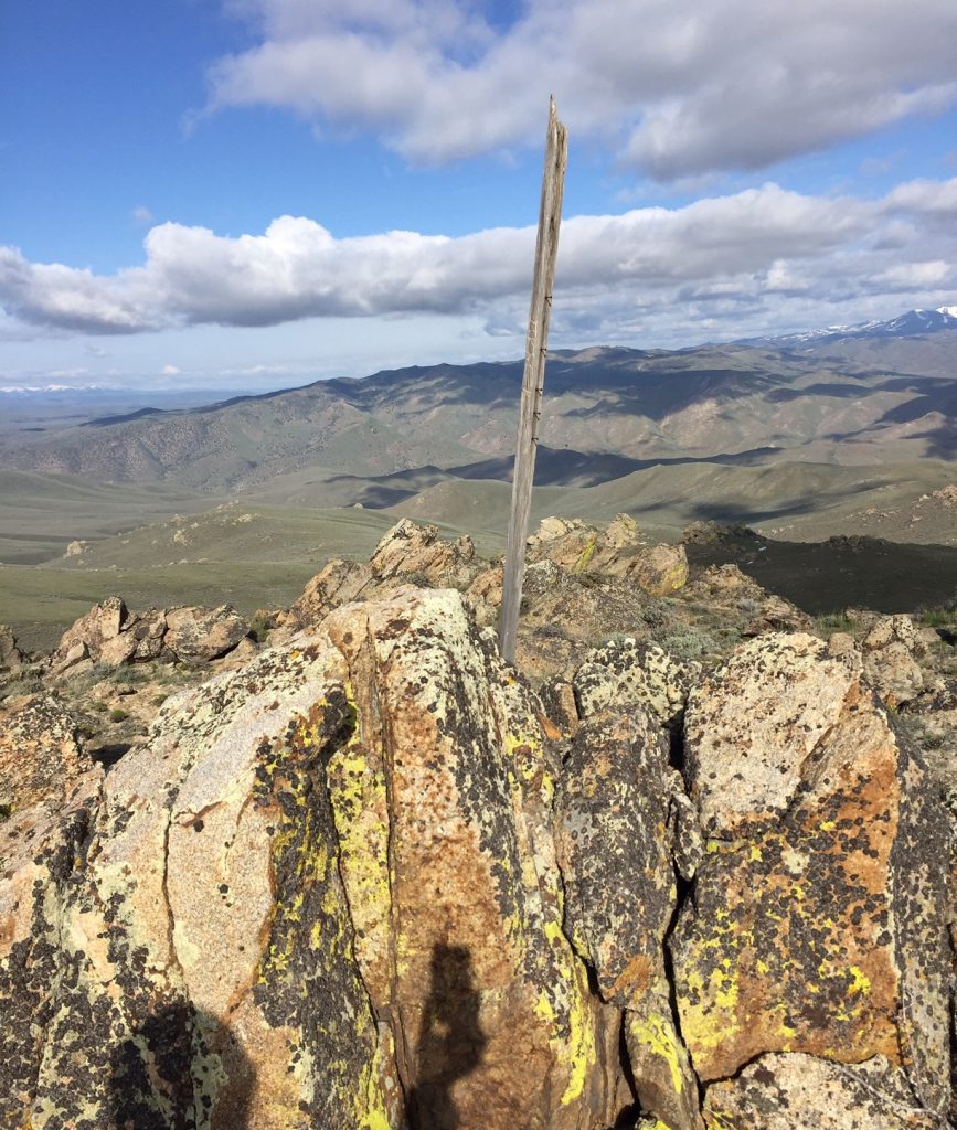 The summit of Doyle Mountain. Thanks to Jon Fredland there is now register on ththe summit.