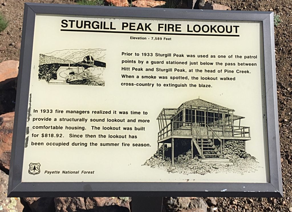 The history of the lookout is found on a sign near the structure.