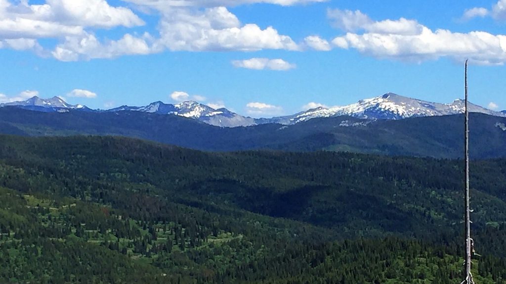 The view of the Bitterroot crest looking south over Peak 6540.