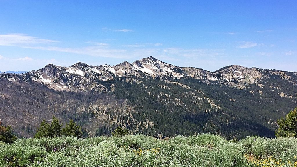 Wolf Mountain fromeak 8340. The left had ridge is the ridge Dave Pahlas followed over from Peak 8498.