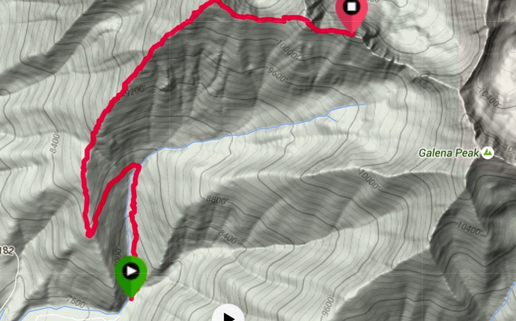 My GPS track for the Senate Ridge Route.