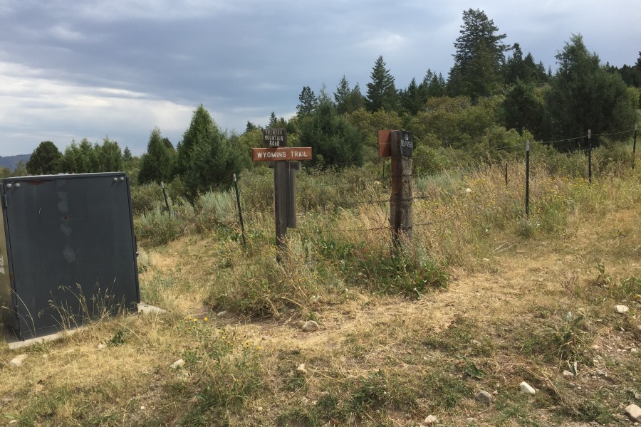 The Thunder Mountain Road / Wyoming Road junction.