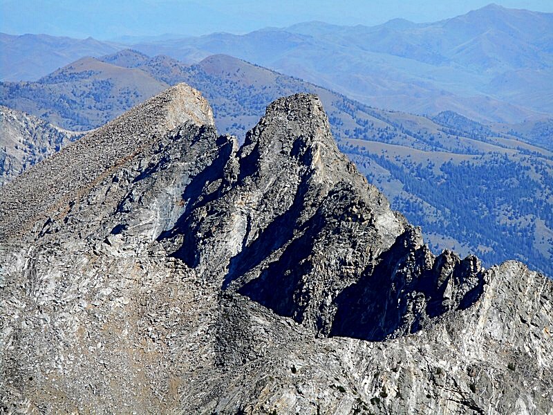 Howard and Mustang peaks viewed from the south. Pat Mcgrane Photo 