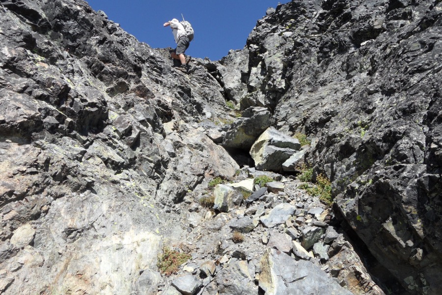 The last step out off the face. John Platt Photo