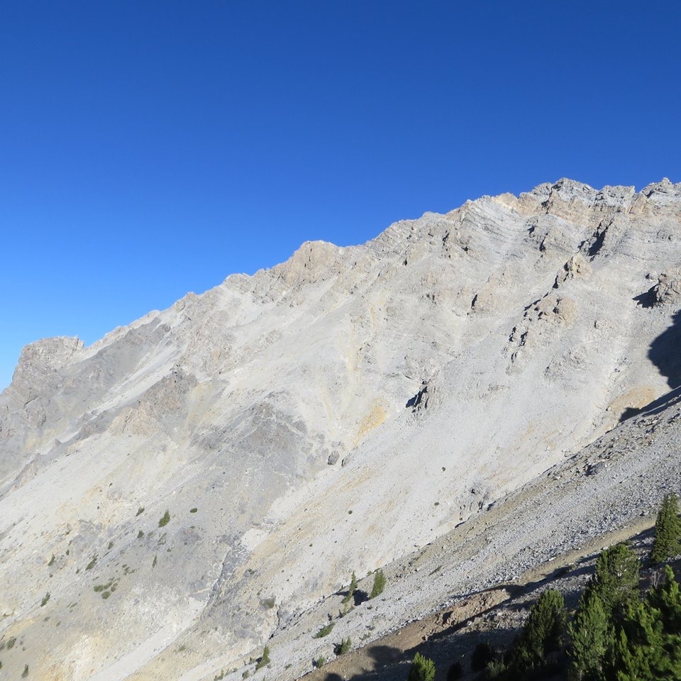 Another view of the south face approaching the Mount Idaho-Mount Morrison saddle.