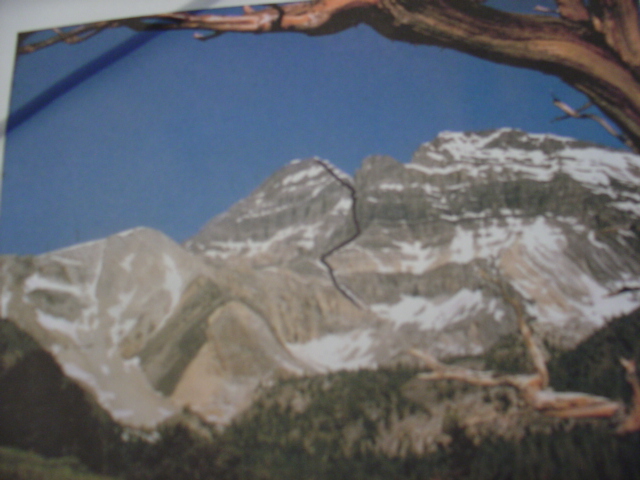 Lyman's sketch showing the Rock Creek approach to the East Face of Mt Borah. Photo - Lyman Dye