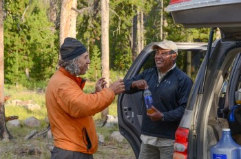 Tom and Gilbert Gallegos at a Sawtooth trailhead. Andrew Chiles Photo