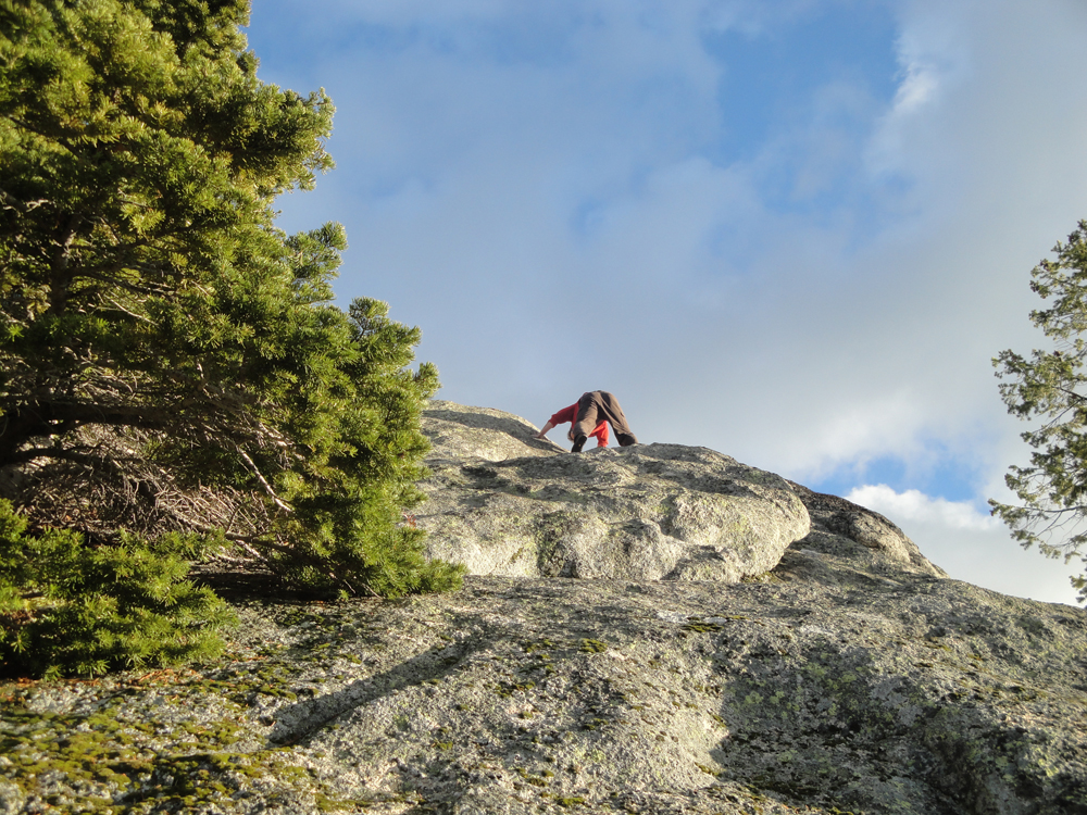 A climber on the Class 4 route to the top. John Platt Photo 