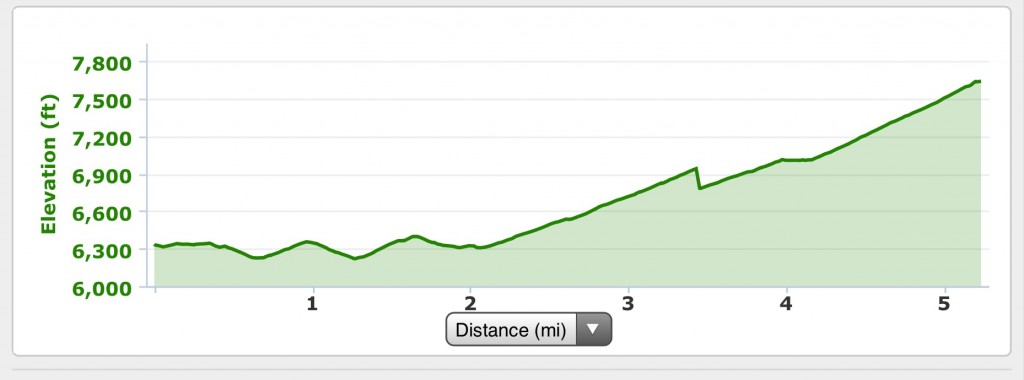 My elevation profile for the ascent.