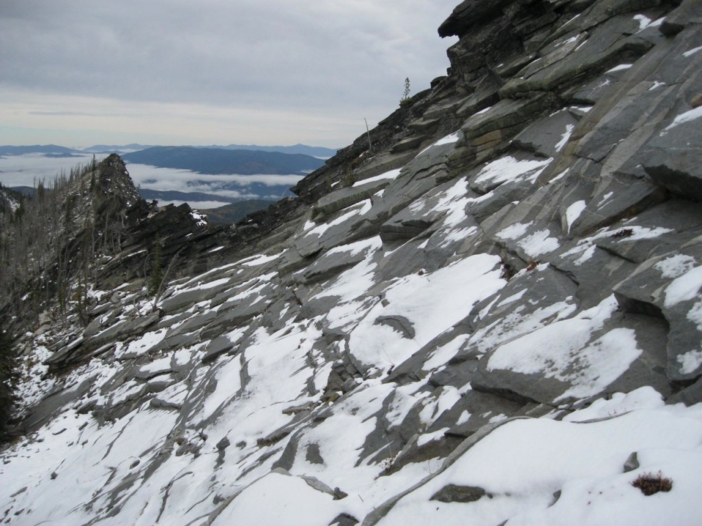 Some of the slabs on the way up - try to do this without snow! Dan Saxton Photo 