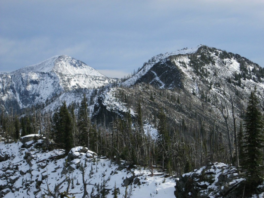 Peak 8,261’ from Rocky Point with Saint Joseph Peak in Montana at the left. Dan Saxton Photo 