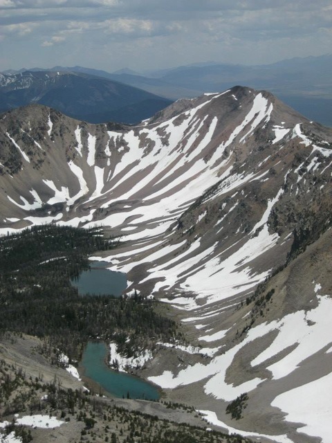  Looking down from May Mountain to the lakes at the head of Bray Creek. Dan Saxton Photo 