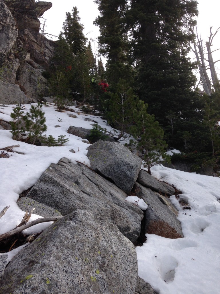 Midway up Black Pearl's west face.