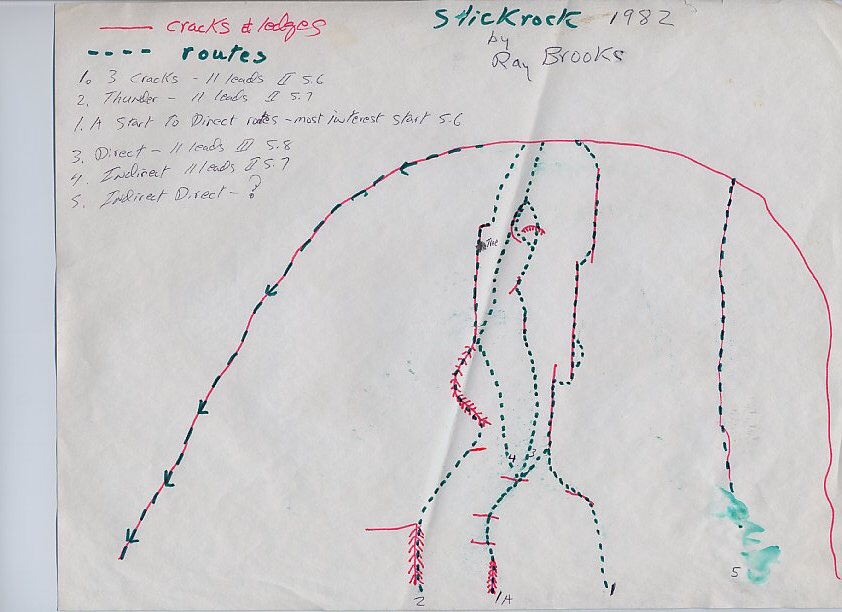 Slick Rock Route Drawing 1982. Ray Brooks Photo