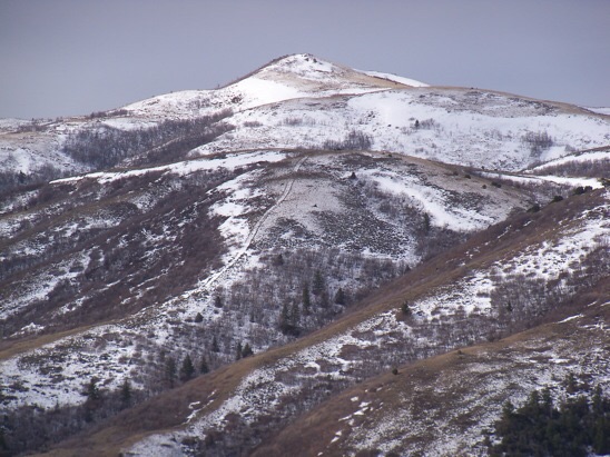 Idaho Malad Range HP 7047, east aspect from Dry Canyon, 3/28/12. Rick Baugher Photo 