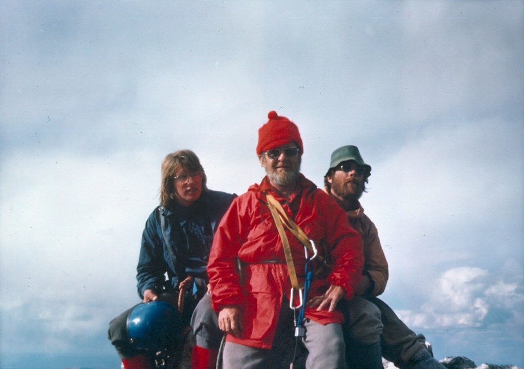 Bob Boyles, Lou and Frank Florence on the summit of the Grand Teton (photo by Mike Weber).