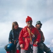 Bob Boyles, Lou and Frank Florence on the summit of the Grand Teton (photo by Mike Weber).