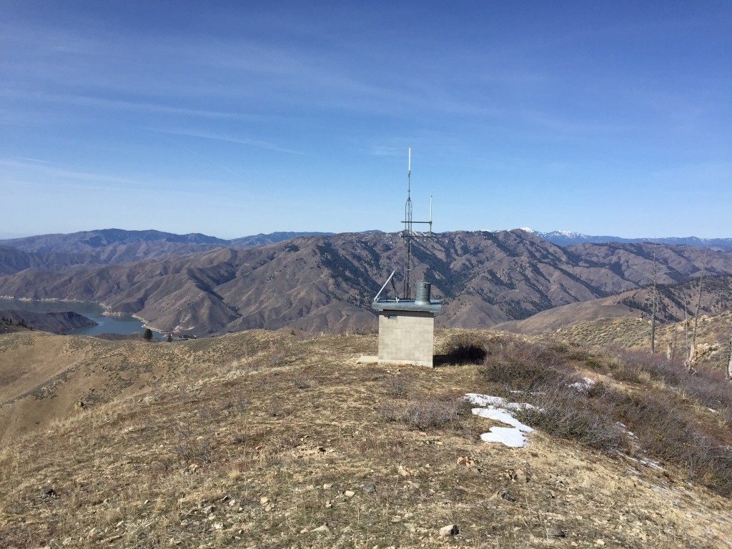 There is an electronic facility on the summit and a summit register mostly signed by hunters.