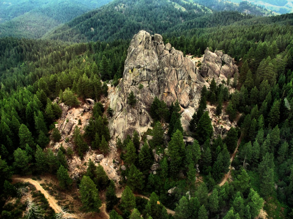 Stack Rock from the air and the south. Anne Boyles Photo