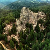 Stack Rock from the air and the south. Anne Boyles Photo