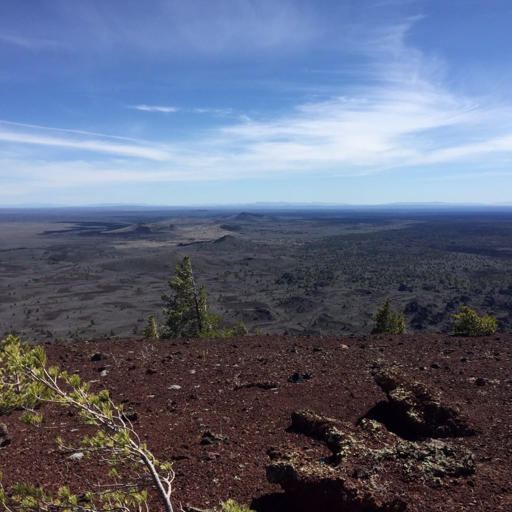 Looking at the volcanic terrain from the summit.