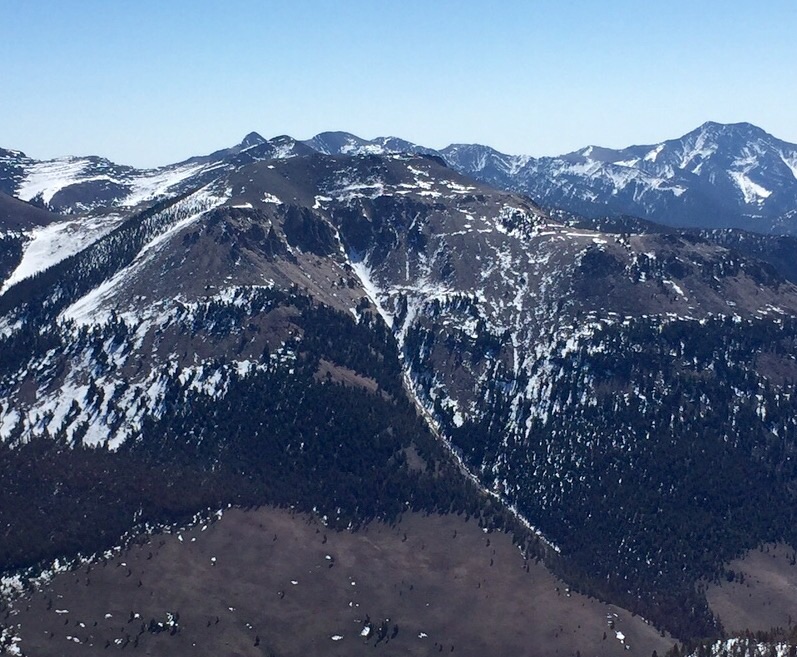 Buckhorn Peak viewed from sunny Bar Peak. 