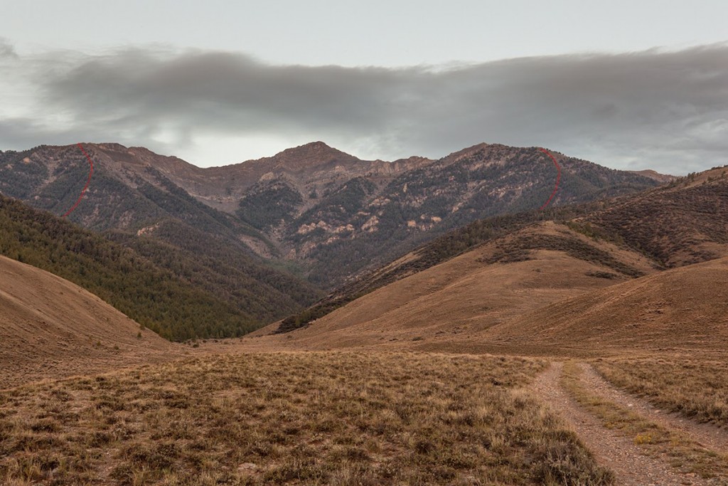 Saddle Mountain via Cedar Canyon and Deer Canyon Cedar is on the left, Deer in on the right. Larry Prescott Photo 