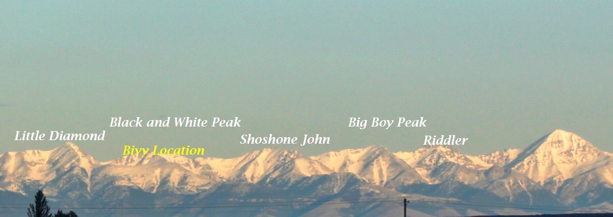 Lemhi Range from Little Diamond Peak (left) to Diamond Peak (not labeled). Larry Prescott Photo 