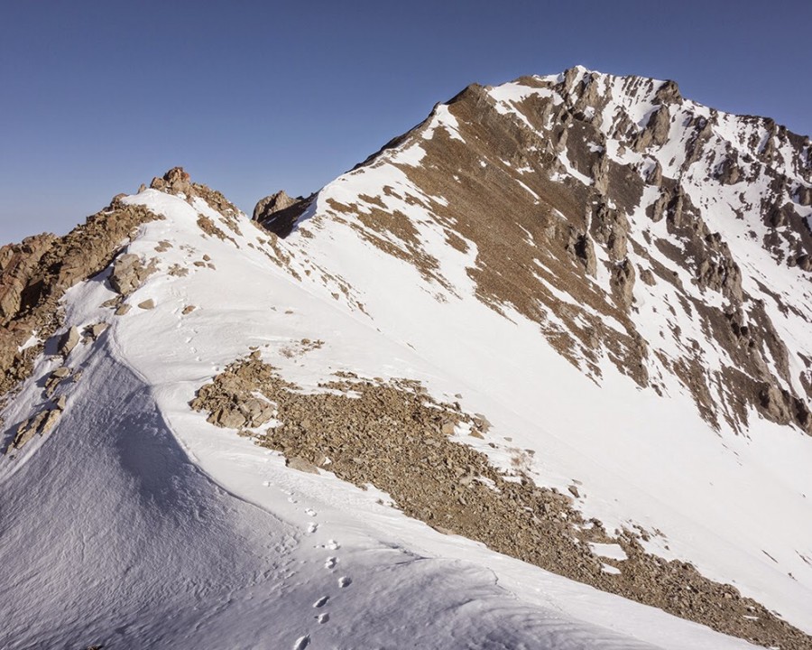 Black and White Peak's south ridge with a false summit inmthe foreground. Larry Prescott Photo 