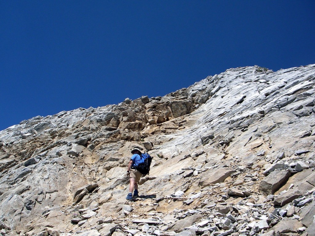 Climbing the face. George Reinier Photo 