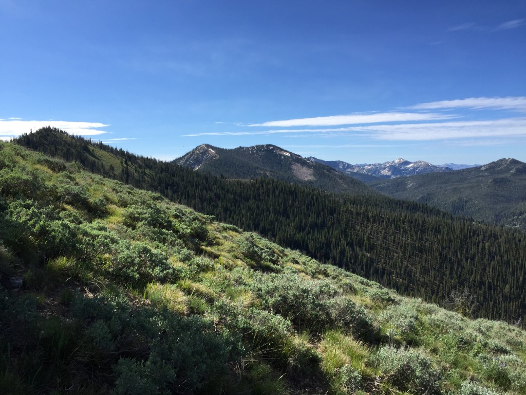 Peak 9220 viewed from the southwest ridge of Copper Mountain. 