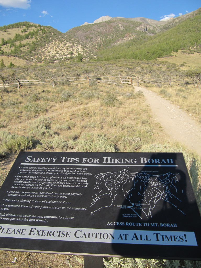 The journey starts here. You will find a good trail leading all the way to treeline beginning at this sign. Photo - Steve Mandella